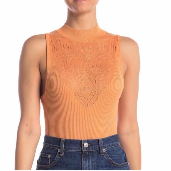 Free People Tops - NWT Free People On Point Bodysuit- Orange Dreams -Size Large